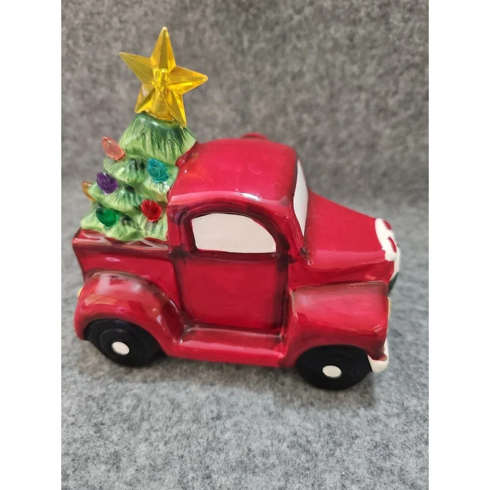 Mr. Christmas Follow Magic Mini Red Pick Up Truck Reindeer Deer Light Tree 6